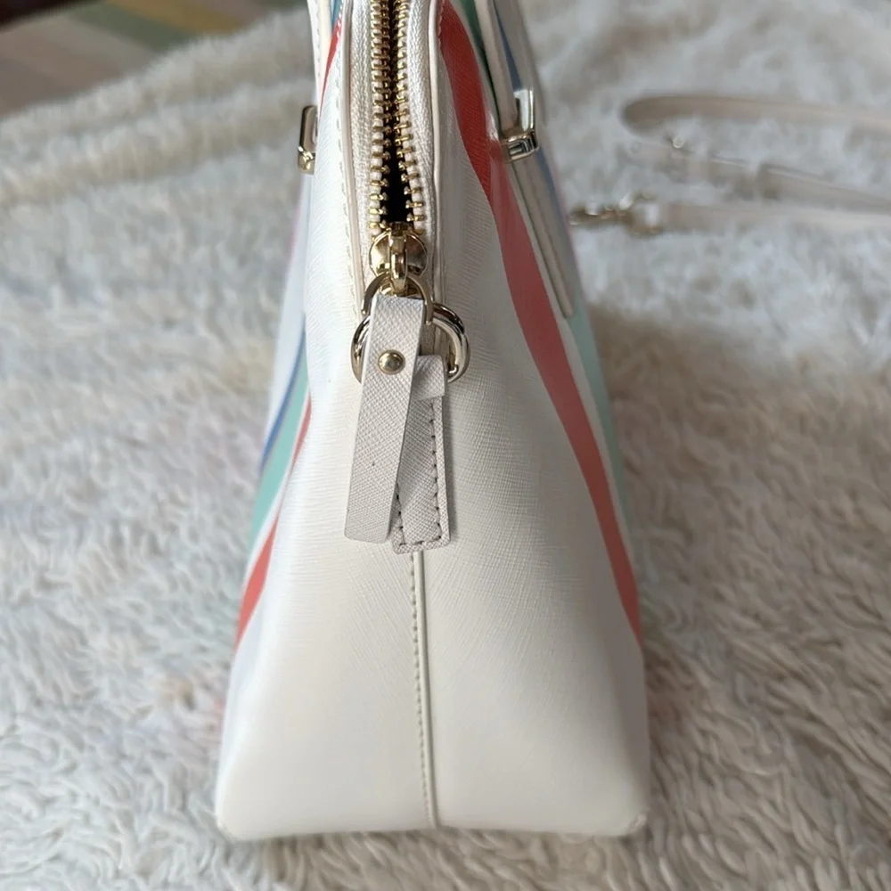 👜 Rare!! Kate spadeNY Cedar Street Multi Stripe Maise Satchel bag crossbody/tote